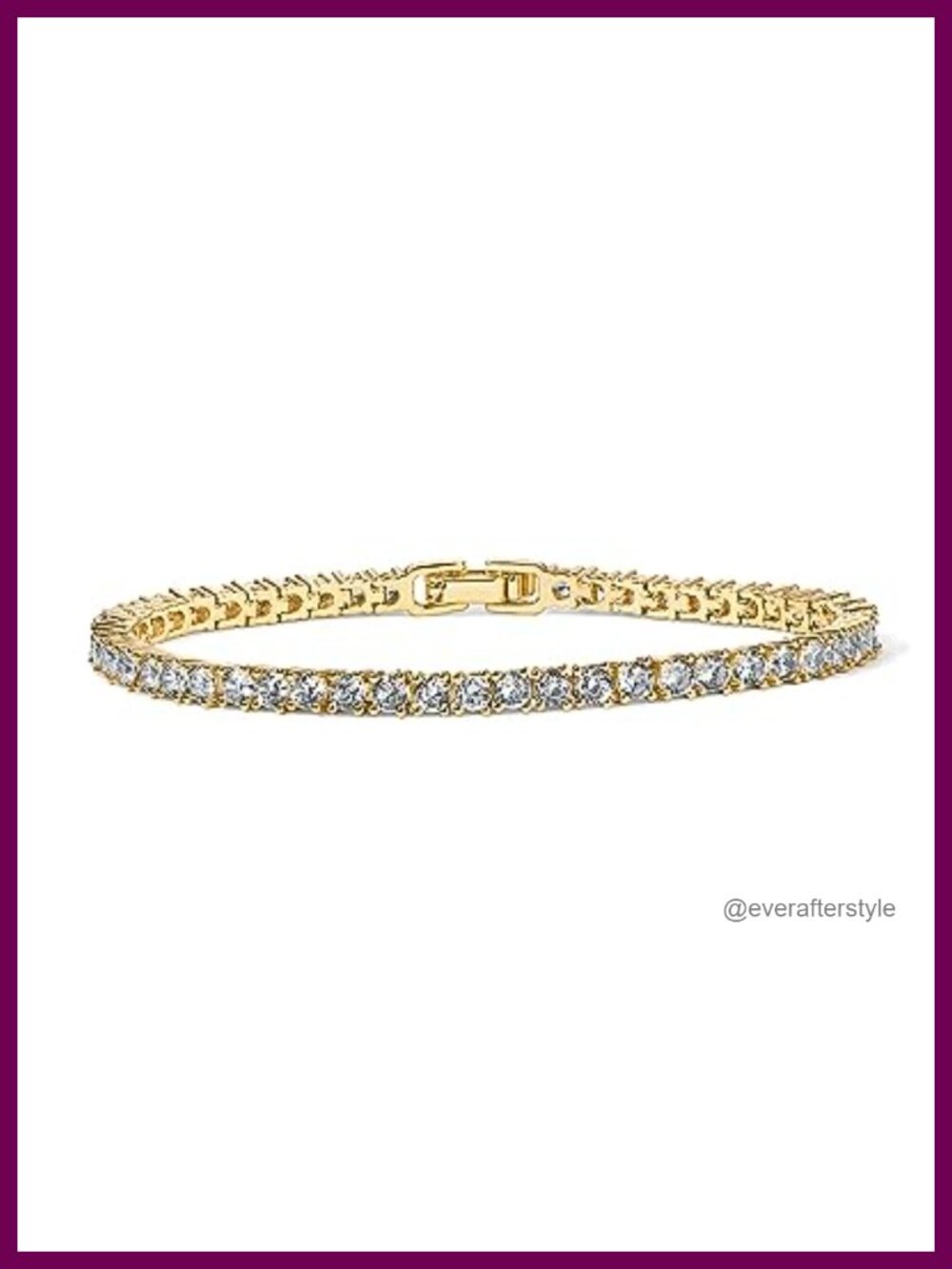 14K Gold Plated 3mm Cubic Zirconia Tennis Bracelet
